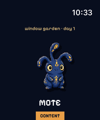 Mote appearing in the Murmlet Apple Watch companion