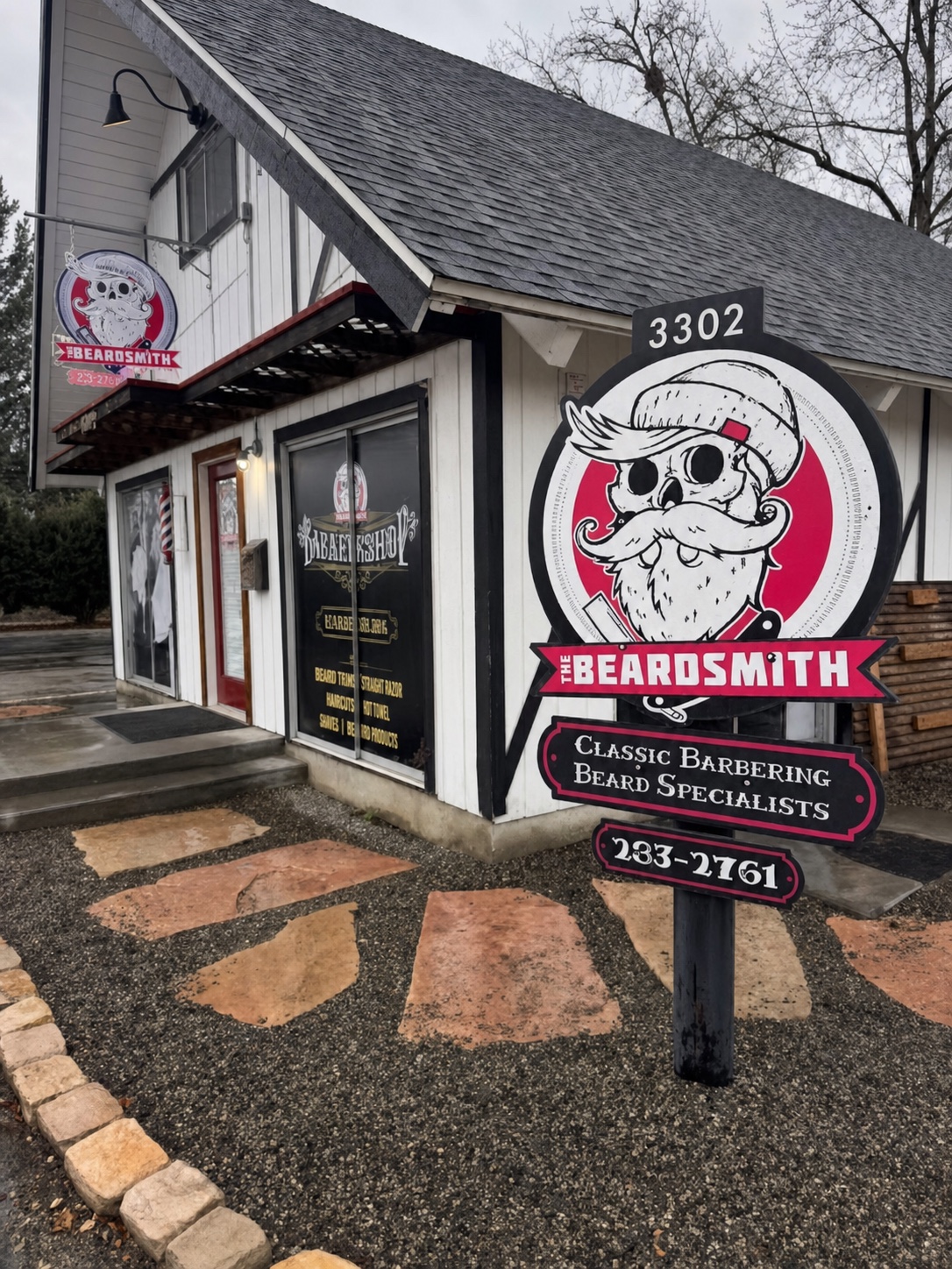 The Beardsmith barbershop storefront in Boise