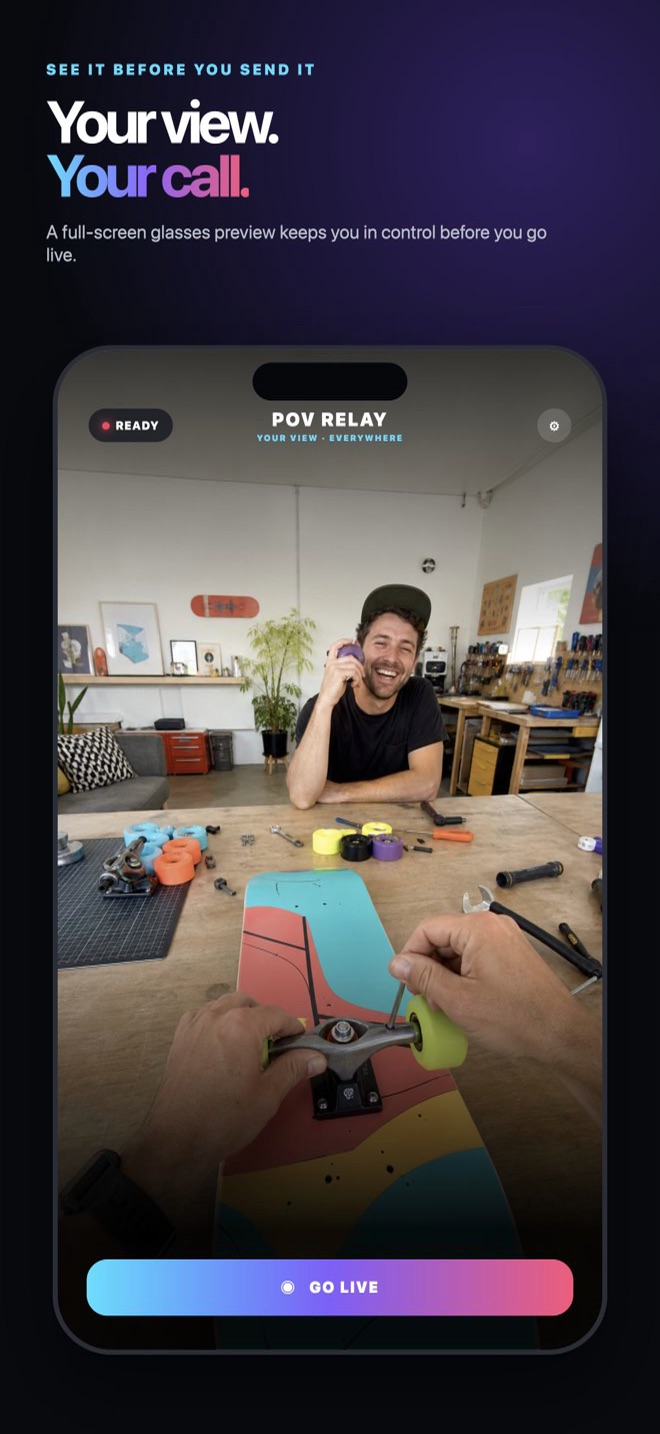 POV Relay glasses preview